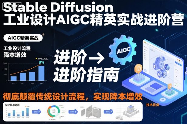 Stable Diffusion工业设计AIGC精英实战进阶营，彻底颠覆传统设计流程，实现降本增效-AI创作学习-提示词应用-短视频玩法野草AI资源学习网