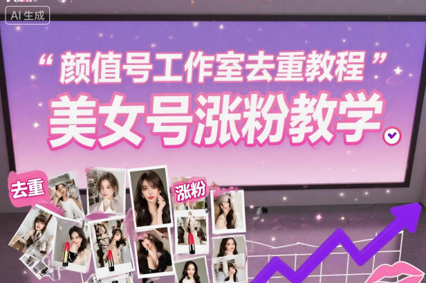 颜值号工作室去重教程（美女号涨粉教学）-AI创作学习-提示词应用-短视频玩法野草AI资源学习网