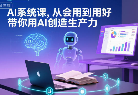 AI系统课，从会用到用好，带你用AI创造生产力-AI创作学习-提示词应用-短视频玩法野草AI资源学习网