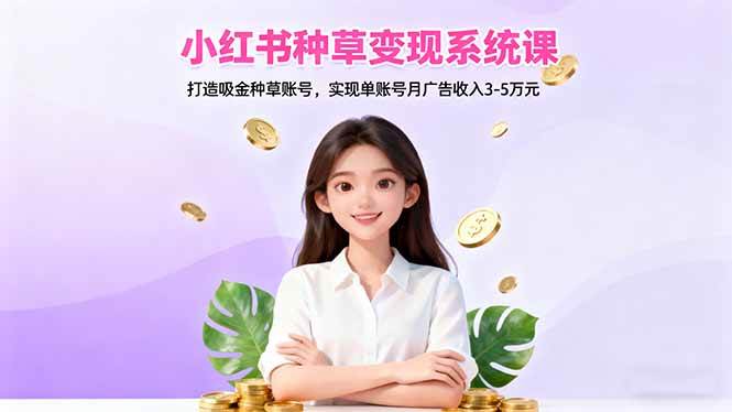 小红书种草变现系统课：打造吸金种草账号，实现单账号月广告收入3-5万元-AI创作学习-提示词应用-短视频玩法野草AI资源学习网