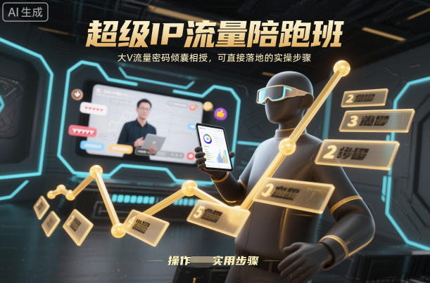 超级IP流量陪跑：大V流量密码倾囊相授，直接落地的实操步骤-AI创作学习-提示词应用-短视频玩法野草AI资源学习网