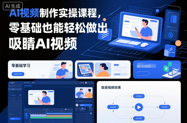 AI视频制作，零基础也能轻松做出吸睛AI视频-AI创作学习-提示词应用-短视频玩法野草AI资源学习网