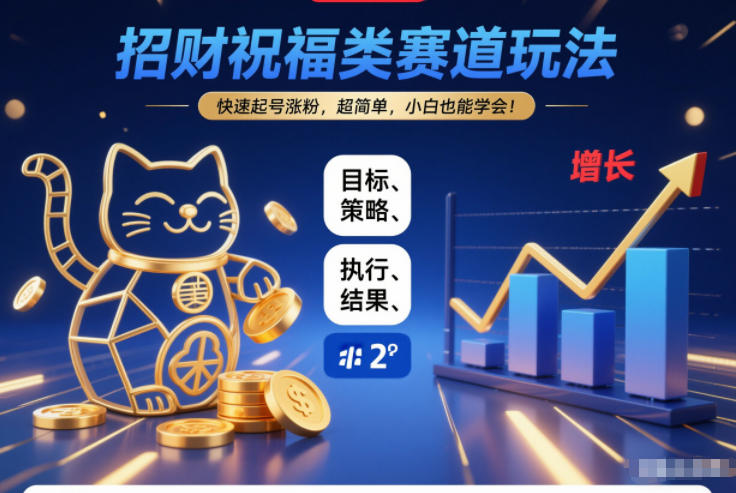 招财祝福类：赛道玩法，快速起号涨粉，超简单，小白也能学会！-AI创作学习-提示词应用-短视频玩法野草AI资源学习网
