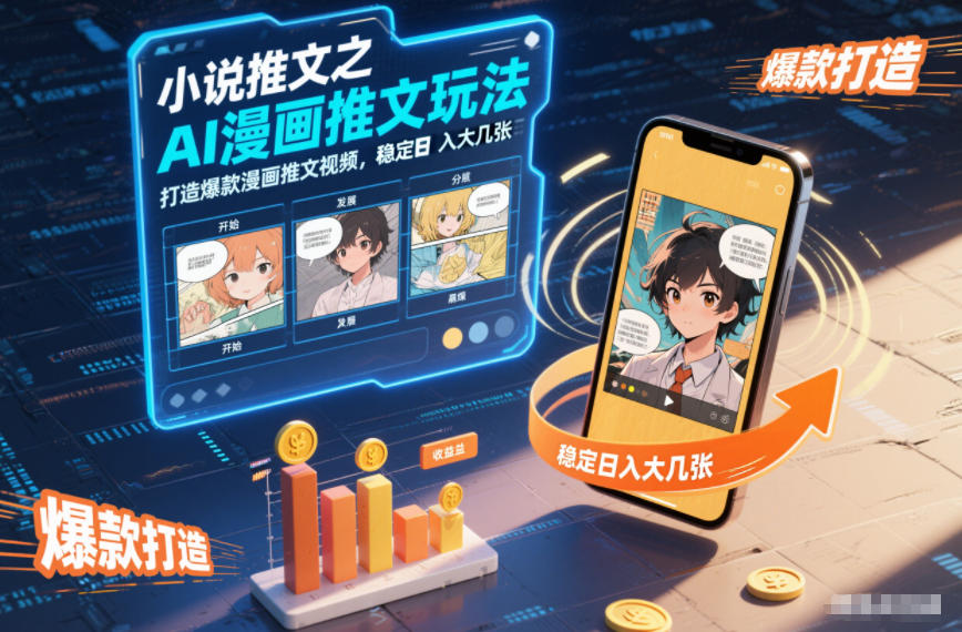 小说推文之：AI漫画推文玩法，打造爆款漫画推文视频，-AI创作学习-提示词应用-短视频玩法野草AI资源学习网