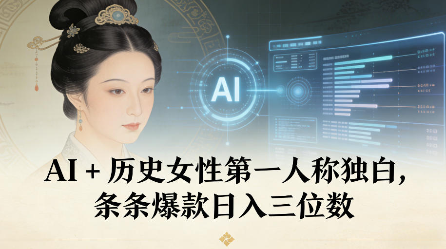 AI+历史女性第一人称独白，条条爆/日入三位数-AI创作学习-提示词应用-短视频玩法野草AI资源学习网