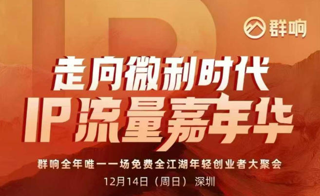 2025ip嘉年华，万人12月14深圳线下课，走向微利时代，IP流量嘉年华，实操性极强的商业干货课-AI创作学习-提示词应用-短视频玩法野草AI资源学习网
