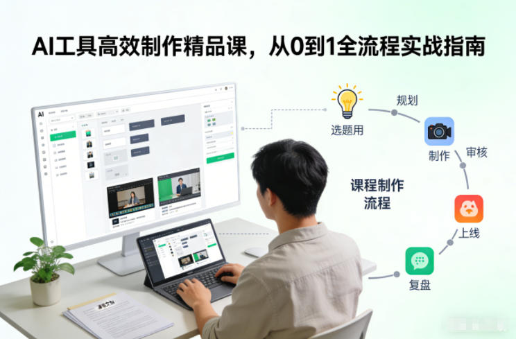 AI工具高效制作精品课，从0到1全流程实战指南-AI创作学习-提示词应用-短视频玩法野草AI资源学习网