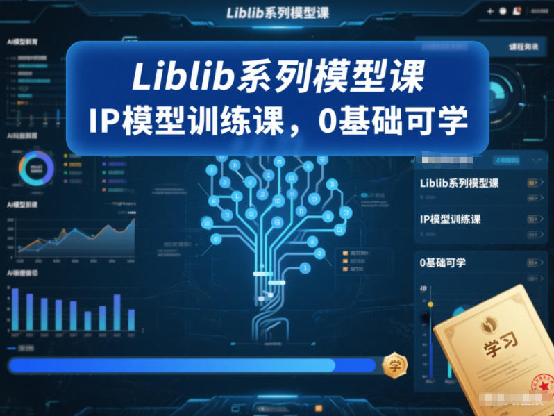 Liblib系列模型课，IP模型训练课，0基础可学-AI创作学习-提示词应用-短视频玩法野草AI资源学习网