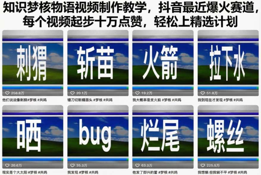 知识梦核物语视频制作教学，抖音最新爆火赛道，单个视频起步十万点赞，-AI创作学习-提示词应用-短视频玩法野草AI资源学习网