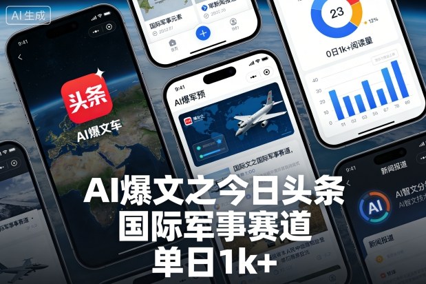 AI爆文之今日头条，国际军事赛道，变现单日1k+-AI创作学习-提示词应用-短视频玩法野草AI资源学习网