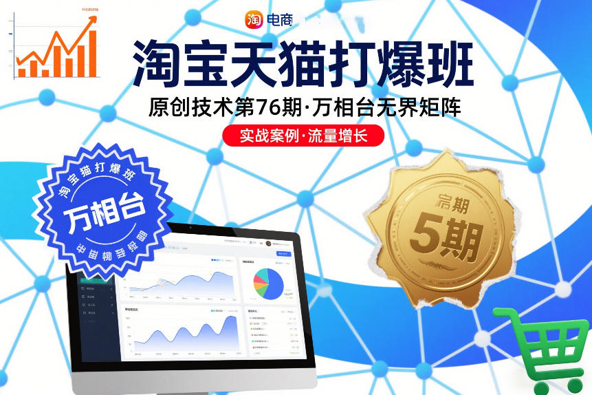 淘宝天猫打爆班：原创技术第76期，万相台无界矩阵-AI创作学习-提示词应用-短视频玩法野草AI资源学习网