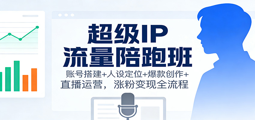 超级IP流量陪跑班：账号搭建+人设定位+爆款创作+直播运营，涨粉变现全教程-AI创作学习-提示词应用-短视频玩法野草AI资源学习网