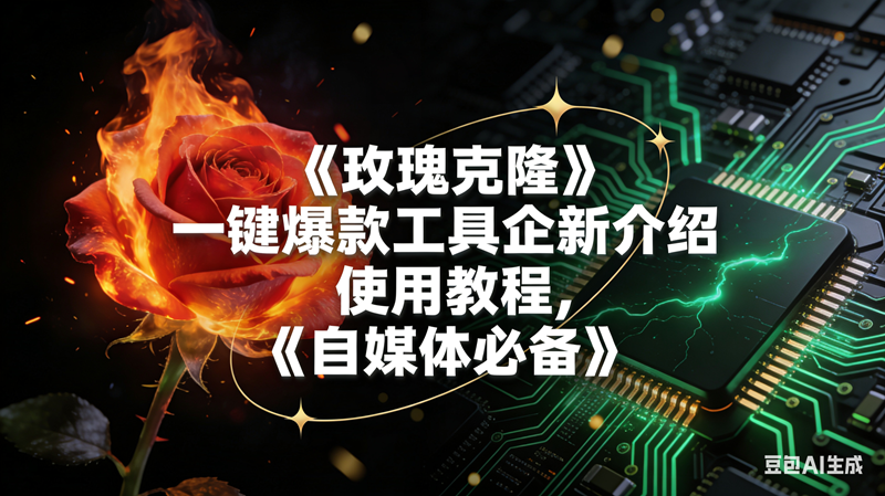玫瑰克隆，自媒体必备，一键爆款工具-详细介绍和使用教程-AI创作学习-提示词应用-短视频玩法野草AI资源学习网