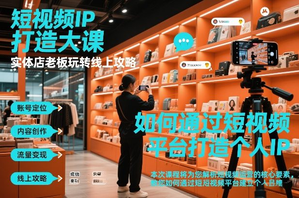 短视频ip打造大课，实体店老板玩转线上攻略-AI创作学习-提示词应用-短视频玩法野草AI资源学习网