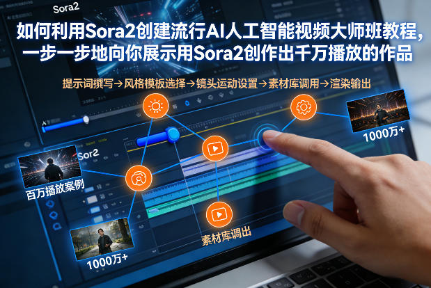 利用Sora2创建：流行AI人工智能视频，大师班，用Sora2创作出千万播放的作品-AI创作学习-提示词应用-短视频玩法野草AI资源学习网