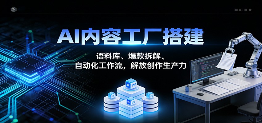AI内容工厂搭建:语料库、爆款拆解、自动化工作流,解放创作生产力-AI创作学习-提示词应用-短视频玩法野草AI资源学习网
