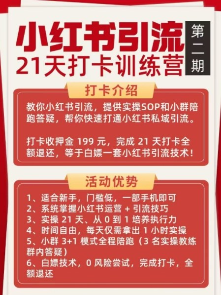 某社群：小红书引流21天打卡训练营第二期，助你快速打通小红书私域引流打粉-AI创作学习-提示词应用-短视频玩法野草AI资源学习网