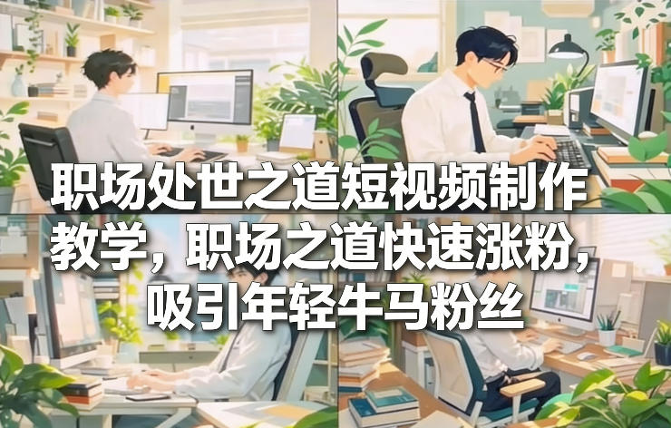 爆款短视频玩法：职场处世之道短视频制作教学，职场之道快速涨粉-AI创作学习-提示词应用-短视频玩法野草AI资源学习网