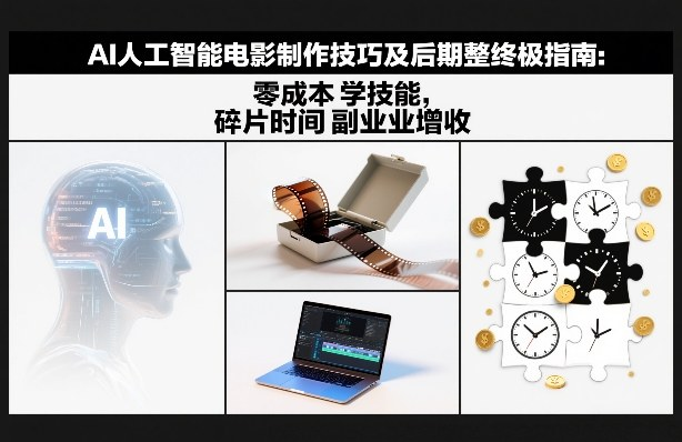 AI人工智能电影制作技巧及后期完整终极指南：零成本学技能，碎片时间副业增收-AI创作学习-提示词应用-短视频玩法野草AI资源学习网