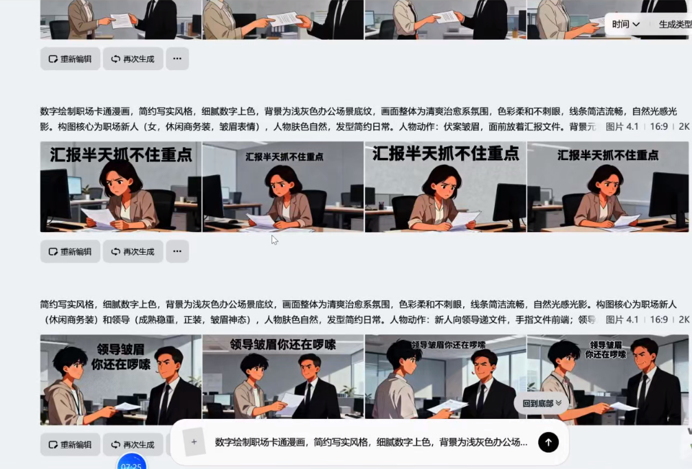 视频号短视频新玩法：【AI做职场漫画】，条条爆款，日收入6张+，话题热度高，附详细拆解教程-AI创作学习-提示词应用-短视频玩法野草AI资源学习网