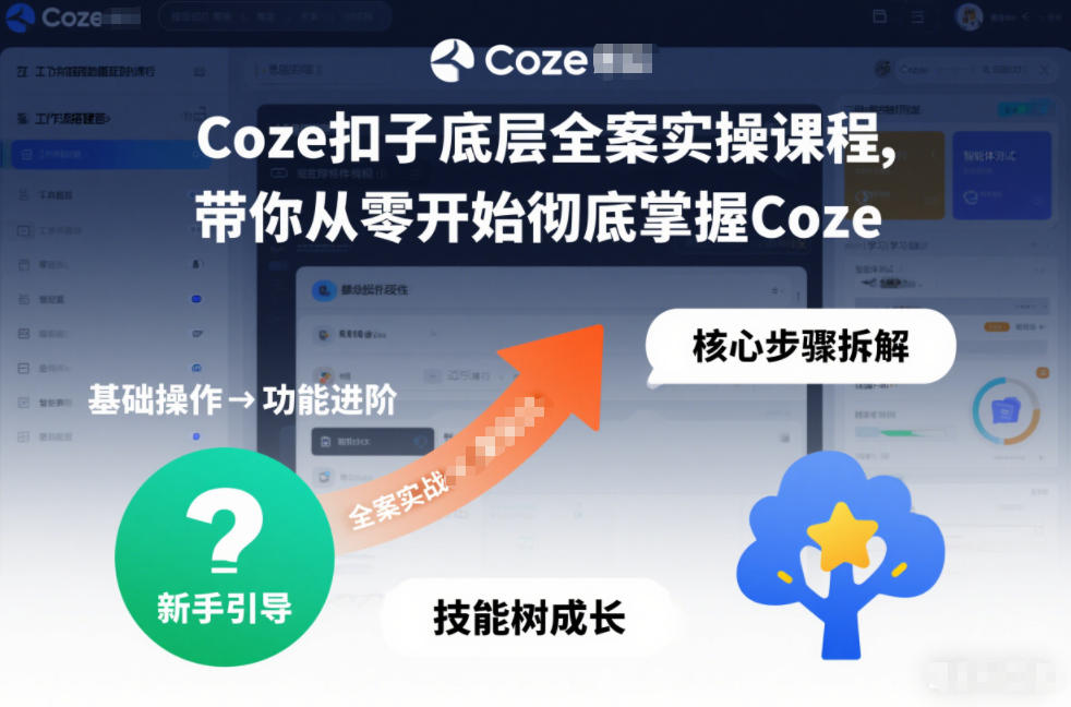 华仔AI:Coze扣子底层全案实操课程,带你从零开始彻底掌握Coze-AI创作学习-提示词应用-短视频玩法野草AI资源学习网