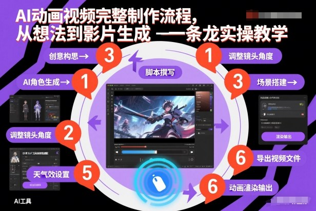 ComfyUI+即梦AI:AI动画视频完整制作流程,从想法到影片生成一条龙实操教学-AI创作学习-提示词应用-短视频玩法野草AI资源学习网
