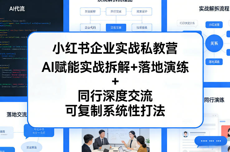 迪安：小红书企业实战私教营，AI赋能实战拆解+落地演练+同行深度交流-AI创作学习-提示词应用-短视频玩法野草AI资源学习网