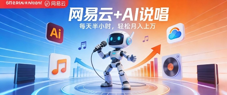 网易云+AI说唱,每天半小时,AI内容创作+流量变现,轻松月入1W-AI创作学习-提示词应用-短视频玩法野草AI资源学习网