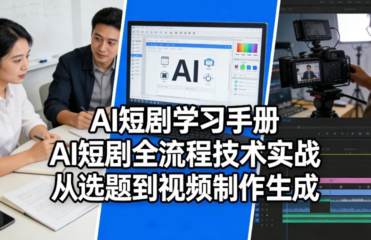 AI短剧学习手册,AI短剧全流程技术实战,从选题到视频制作生成-AI创作学习-提示词应用-短视频玩法野草AI资源学习网
