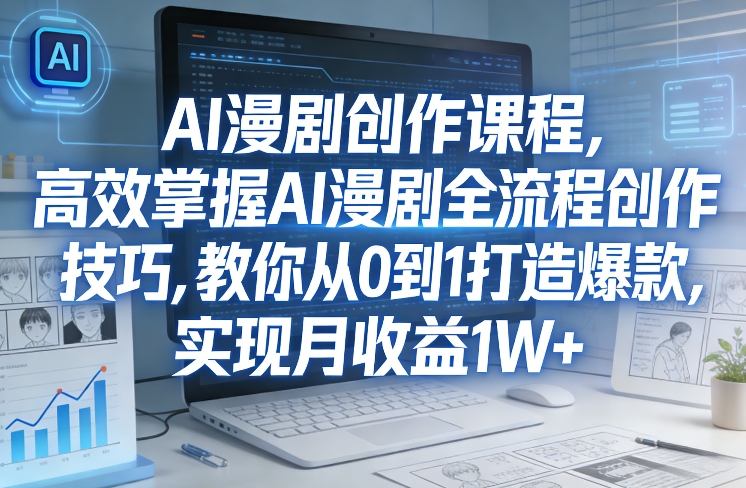 某社群AI漫剧创作课程，高效掌握AI漫剧全流程创作技巧，教你从0到1打造爆款-AI创作学习-提示词应用-短视频玩法野草AI资源学习网