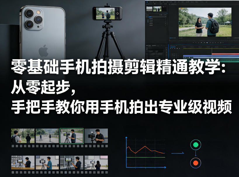 零基础手机拍摄剪辑精通教学：从零起步，手把手教你用手机拍出专业级视频-AI创作学习-提示词应用-短视频玩法野草AI资源学习网