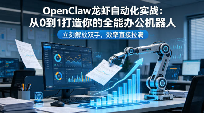 OpenClaw龙虾自动化实战：从0到1打造你的全能办公机器人-AI创作学习-提示词应用-短视频玩法野草AI资源学习网