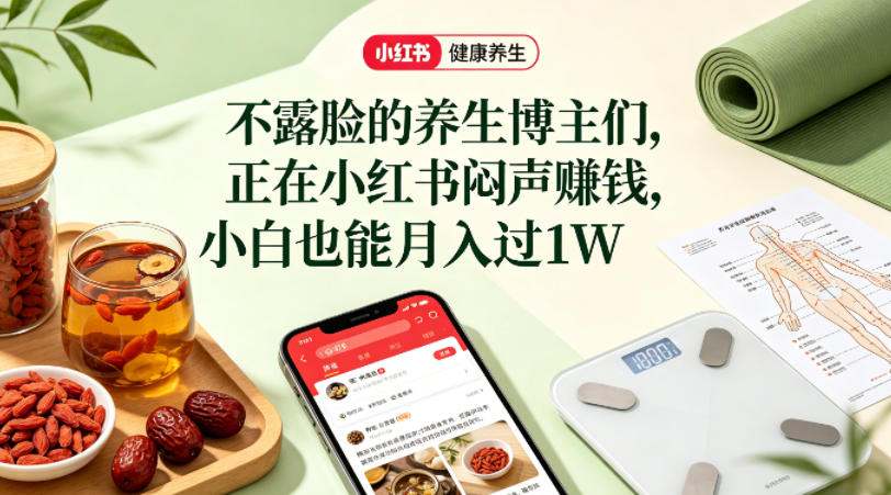 小红书：【健康养生科普】图文赛道，小白也能月入过1W-AI创作学习-提示词应用-短视频玩法野草AI资源学习网
