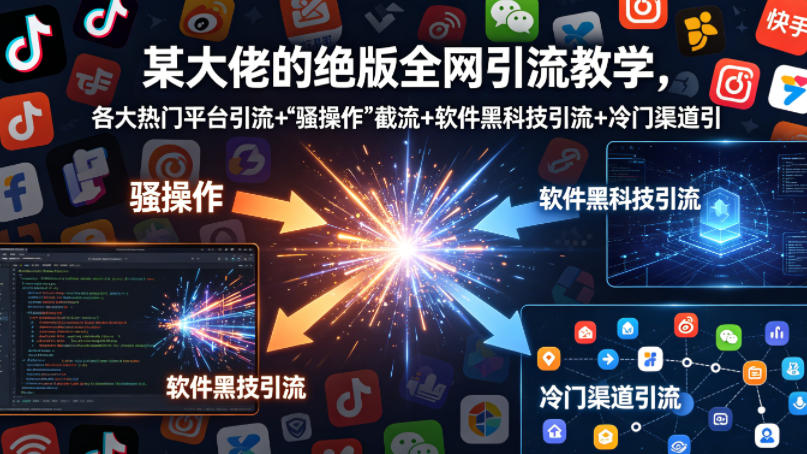 某大佬的绝版全网引流教学，各大热门平台引流+”骚操作”截流+软件黑科技引流+冷门渠道引流等-AI创作学习-提示词应用-短视频玩法野草AI资源学习网