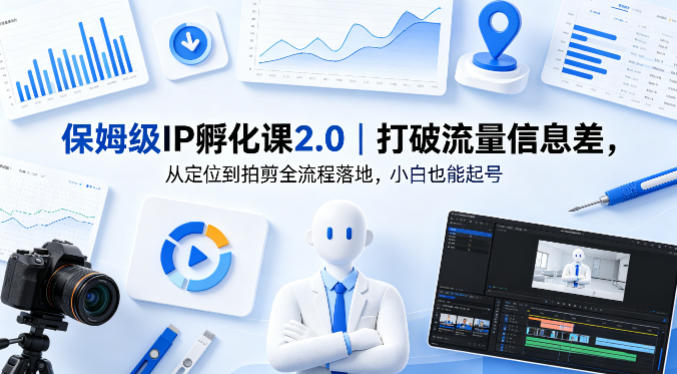 保姆级IP孵化课2.0｜打破流量信息差，从定位到拍剪全流程落地，小白也能起号-AI创作学习-提示词应用-短视频玩法野草AI资源学习网