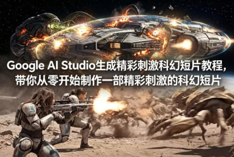 国外博主：Google AI Studio生成精彩刺激科幻短片教程，从零制作一部精彩刺激的科幻短片【双语字幕】-AI创作学习-提示词应用-短视频玩法野草AI资源学习网