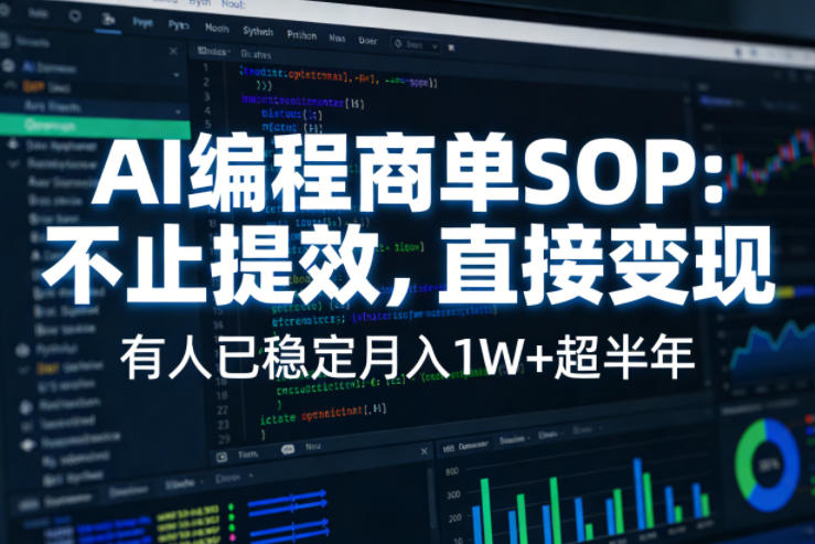 AI编程商单SOP，AI编程不能只给工作提效，还要直接变现-AI创作学习-提示词应用-短视频玩法野草AI资源学习网