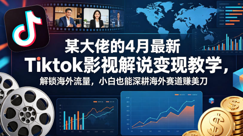 某大佬的4月最新Tiktok影视解说变现教学，解锁海外流量-AI创作学习-提示词应用-短视频玩法野草AI资源学习网