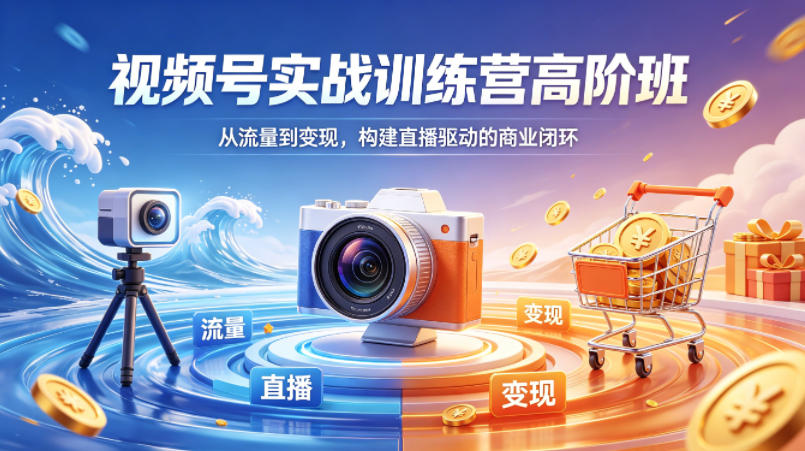 张萌视频号实战训练营高阶班：从流量到变现，构建直播驱动的商业闭环（26年4月）-AI创作学习-提示词应用-短视频玩法野草AI资源学习网