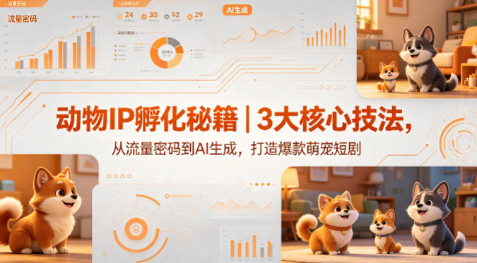 动物IP孵化秘籍｜3大核心技法，从流量密码到AI生成，打造爆款萌宠短剧-AI创作学习-提示词应用-短视频玩法野草AI资源学习网