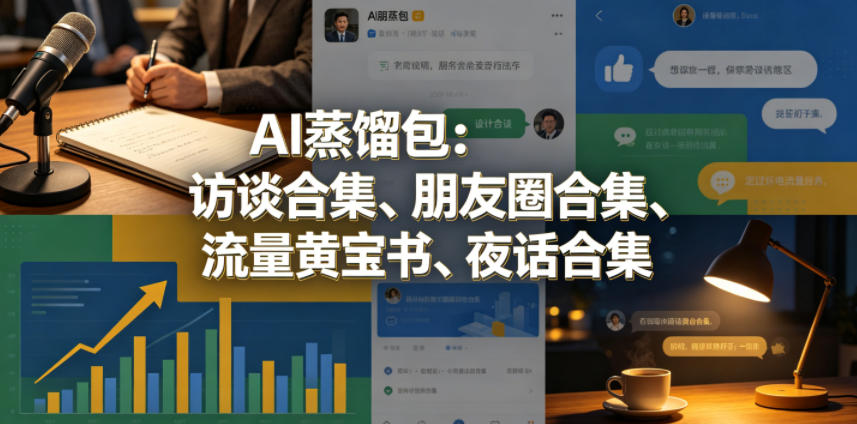 AI蒸馏包:访谈合集、朋友圈合集、流量黄宝书、夜话合集【PDF文档合集】-AI创作学习-提示词应用-短视频玩法野草AI资源学习网