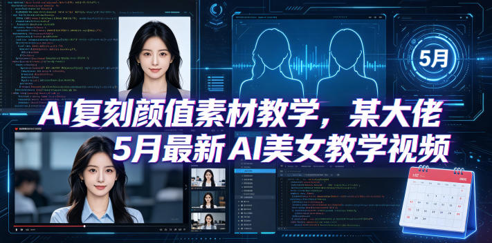 某大佬：5月最新AI美女教学视频，AI复刻颜值素材教学，内含4月好物复刻教学-AI创作学习-提示词应用-短视频玩法野草AI资源学习网