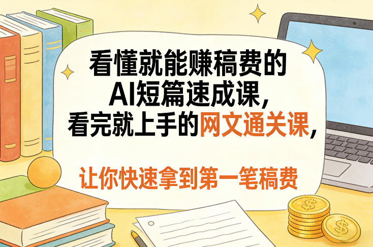 AI短篇速成课:看完就上手的网文通关课,让你快速拿到第一笔稿费(更新4月...)-AI创作学习-提示词应用-短视频玩法野草AI资源学习网