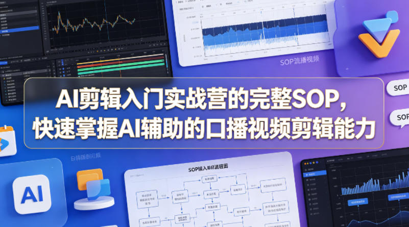 AI剪辑入门实战营的完整SOP，快速掌握AI辅助的口播视频剪辑能力-AI创作学习-提示词应用-短视频玩法野草AI资源学习网