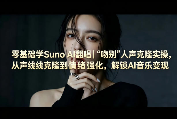 AI之光：零基础学Suno AI翻唱｜《吻别》人声克隆实操，从声线克隆到情绪强化-AI创作学习-提示词应用-短视频玩法野草AI资源学习网