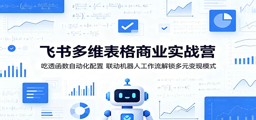 飞书多维表格商业实战营:吃透函数自动化配置,联动机器人工作流解锁多元变现模式-AI创作学习-提示词应用-短视频玩法野草AI资源学习网