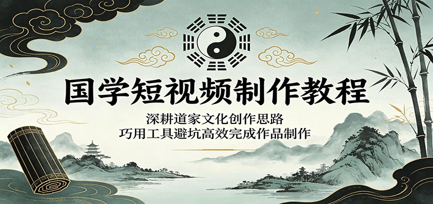 国学短视频制作教程：深耕道家文化创作思路，高效完成作品制作-AI创作学习-提示词应用-短视频玩法野草AI资源学习网
