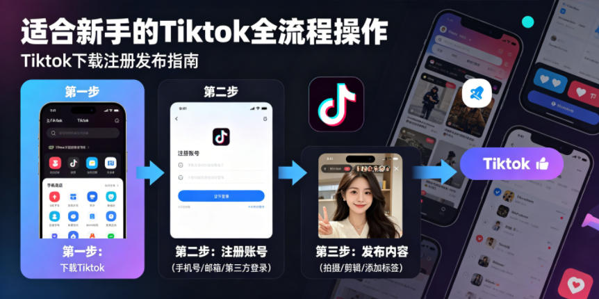 Tiktok下载注册发布，适合新手的Tiktok全流程操作-AI创作学习-提示词应用-短视频玩法野草AI资源学习网