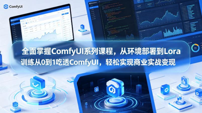 全面掌握ComfyUI系列课程，从环境部署到Lora训练从0到1吃透ComfyUI，轻松实现商业实战变现-AI创作学习-提示词应用-短视频玩法野草AI资源学习网