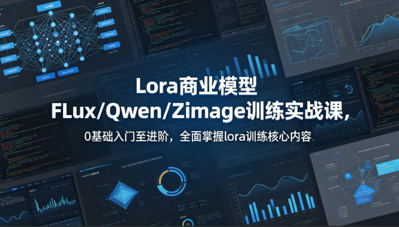 系统性学习Lora商业模型FLux／Qwen／Zimage训练实战课，0基础入门至进阶-AI创作学习-提示词应用-短视频玩法野草AI资源学习网
